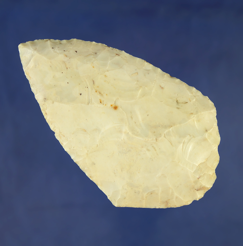 3 9/16" Flint Ridge Flint Blade - Hardin Co.,  Ohio. Ex. Ron Sauer collection.