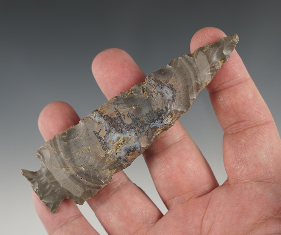 4 1/4" Corner Notch - Shelby Co., Kentucky. Made from a beautiful grade of Hornstone.