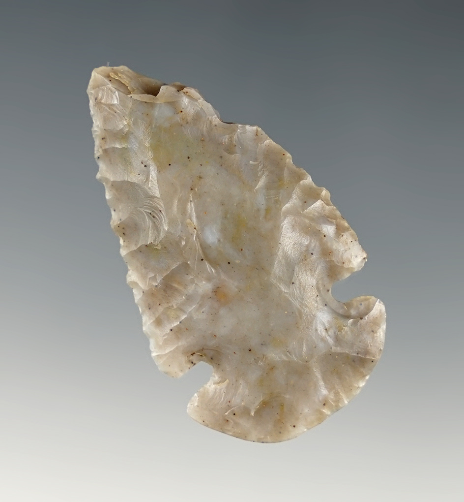 2" Ohio Dovetail with ancient damage to the tip section. Has a nicely styled base.