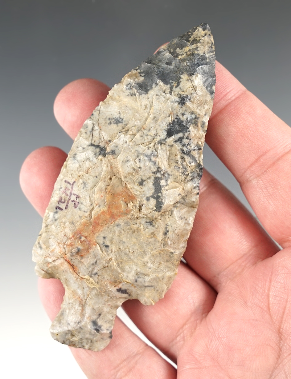 4" Archaic Stemmed Knife - Ohio. Ex. Paul Hothem Collection. Comes with a Bennett COA.