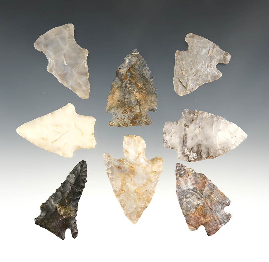 Set of 8 nice points found in Ohio. The largest is 2".