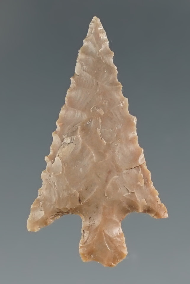 1 3/16" Bonham made from pink flint, found along the San Gabriel River in Williamson Co., Texas.