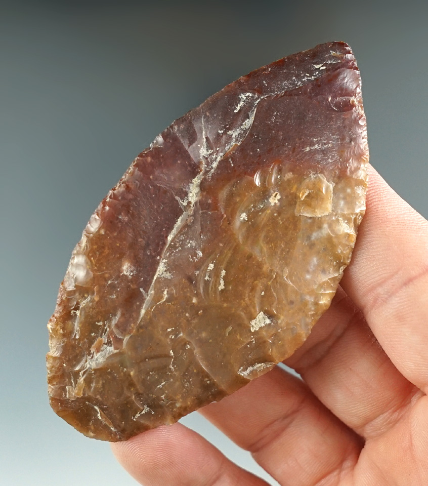 3 3/16" Cascade Knife - beautifully colored Chert. Collected during the late 1880's. Stermer COA.