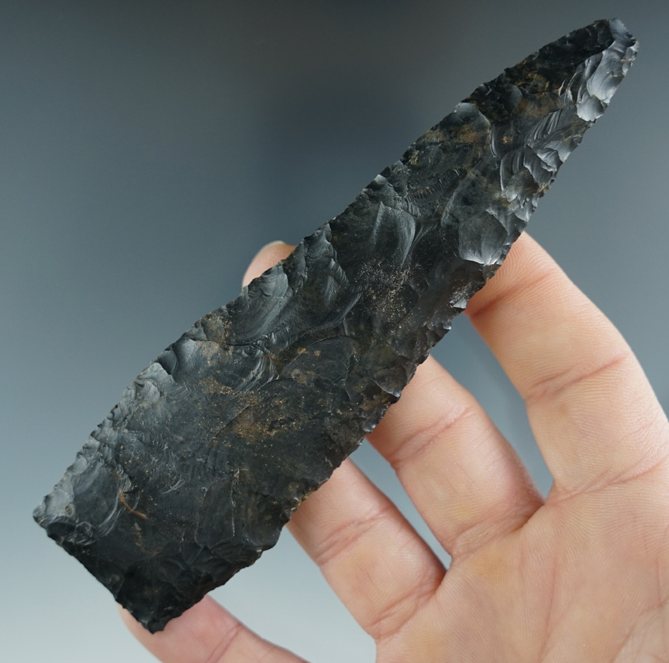 Well-flaked and thin 4 15/16" Plano Lance found in Indiana.