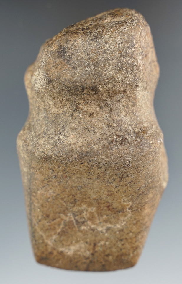 3 7/8" Full Grooved quartz Axe with some ancient use damage to poll.