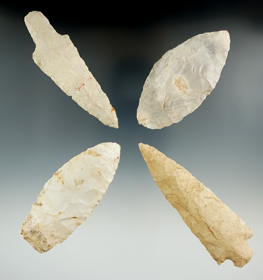 Set of four Indiana Knives, largest is 4".