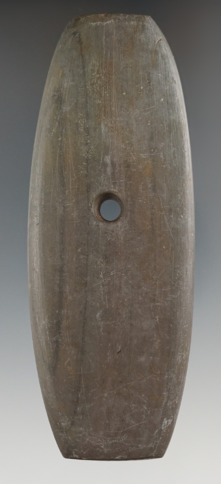 4 9/16" Adena Ovate Pendant found in Franklin Co., Ohio, in Madison Twp. Ex. Jack Hooks, Doug Hooks