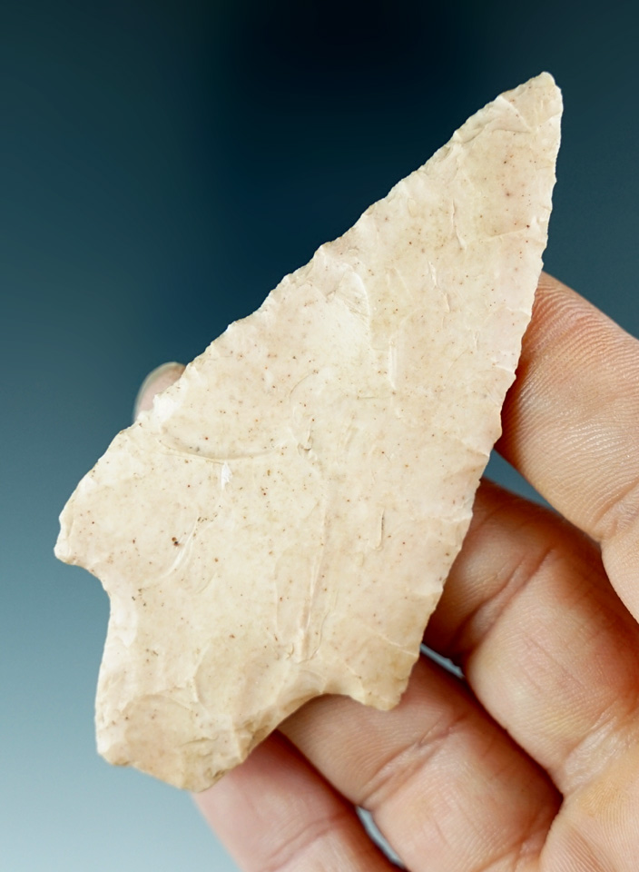 3 1/8" thin and well flaked Dixon found in Illinois.