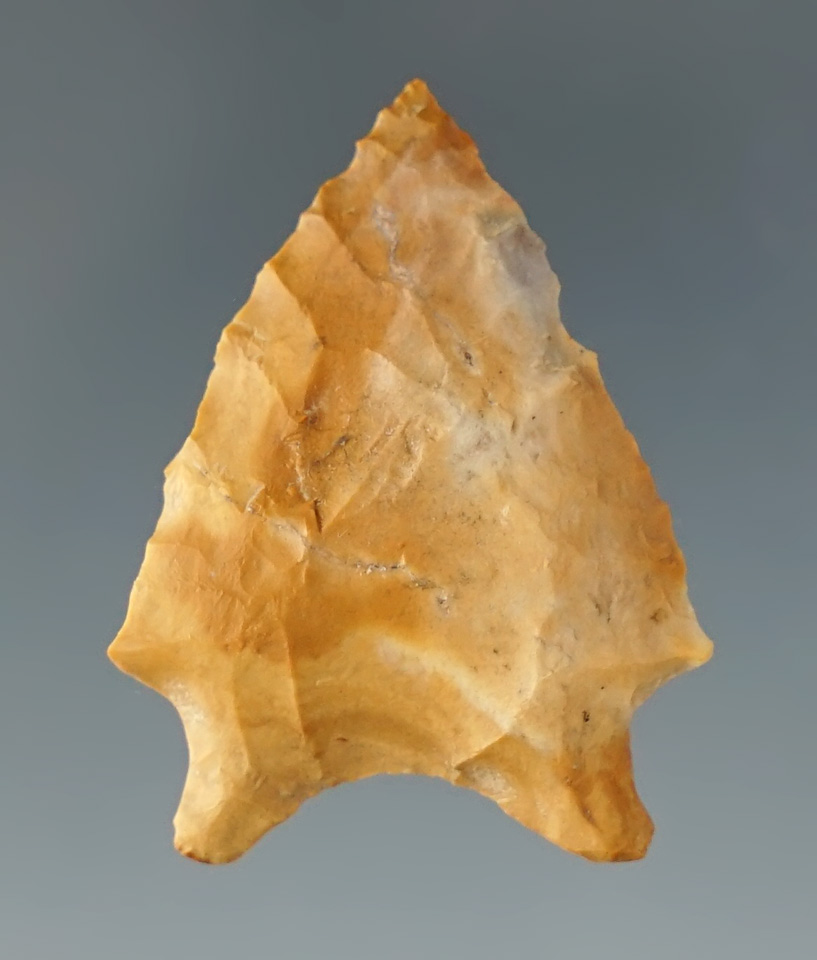 1 5/16" San Patrice made from tan Chert. Found in Sabinal Co., Texas.