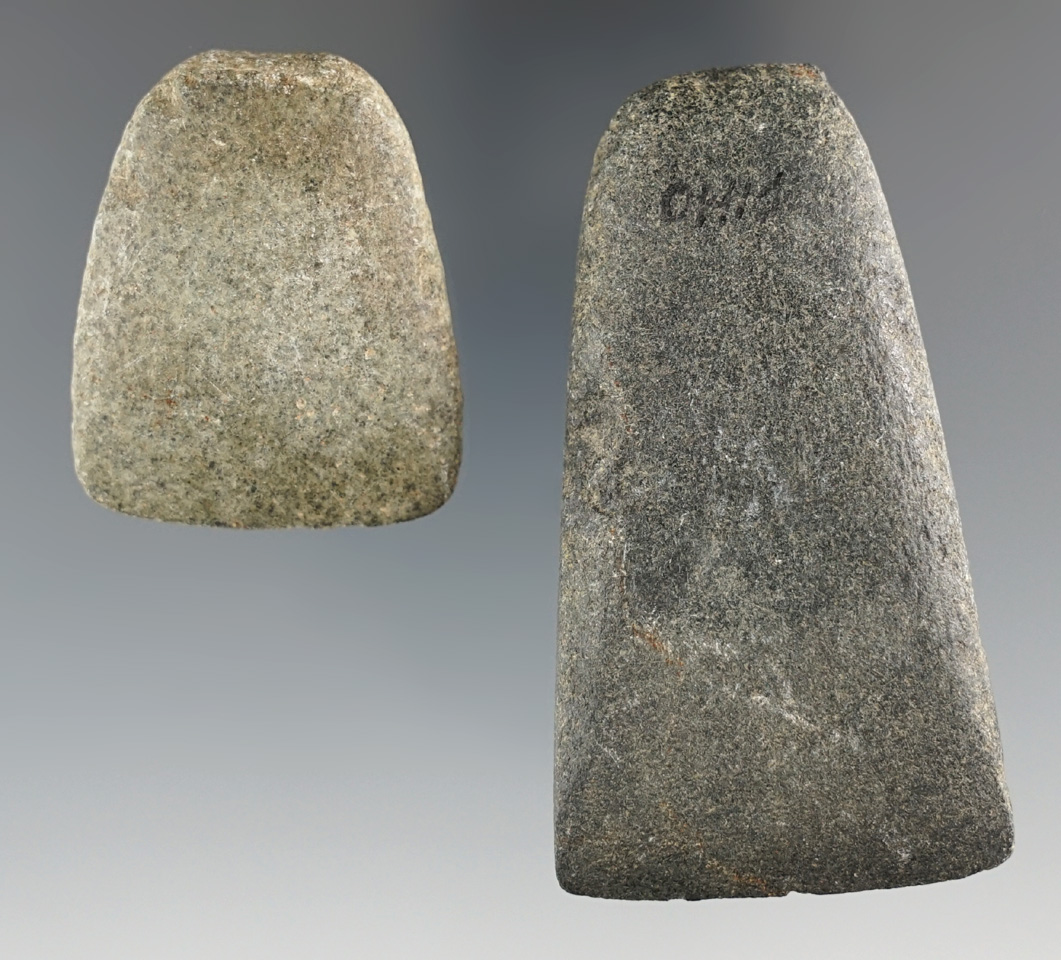 Pair of miniature Celts found in Ohio in excellent condition, largest is 2 7/8".