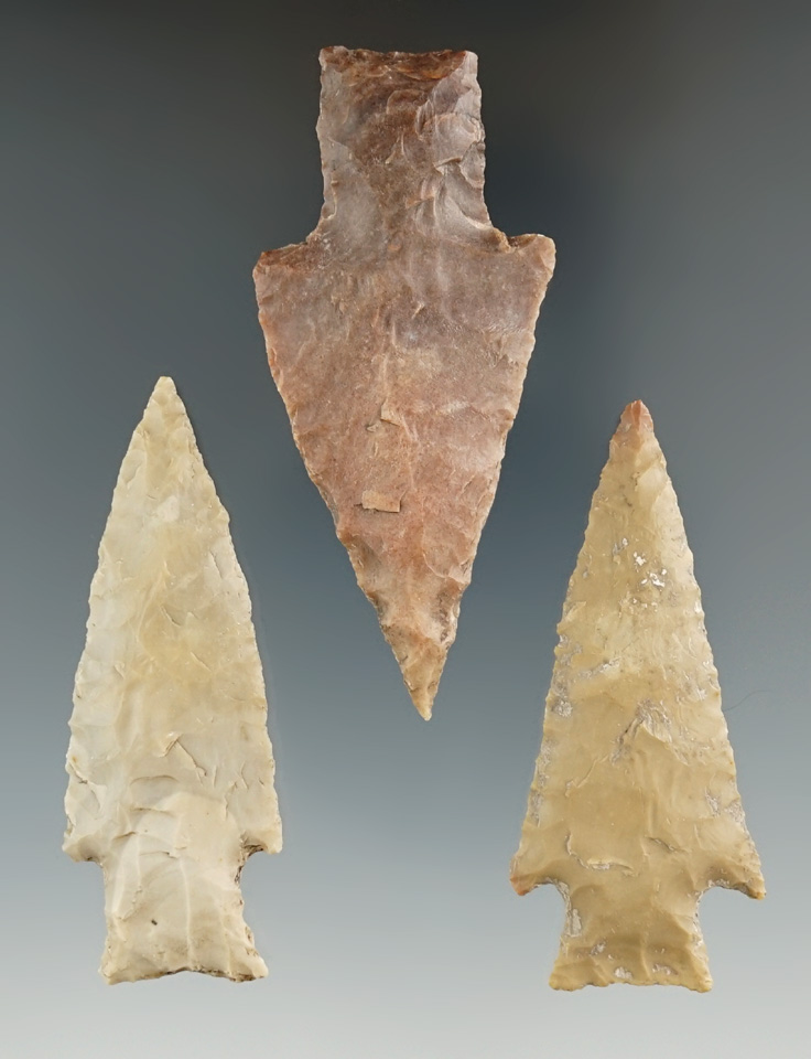 Set of three nice Texas Points, largest is 2 5/8. All are in very nice condition.