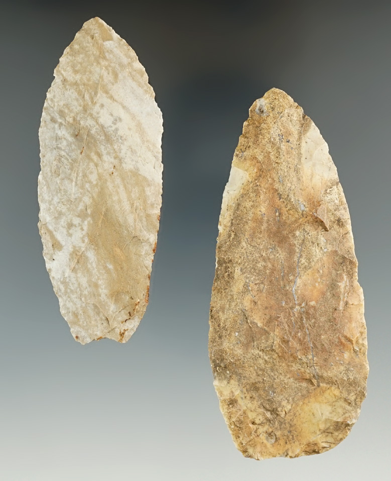 Pair of Indiana Lanceolate Knives, largest is 3".