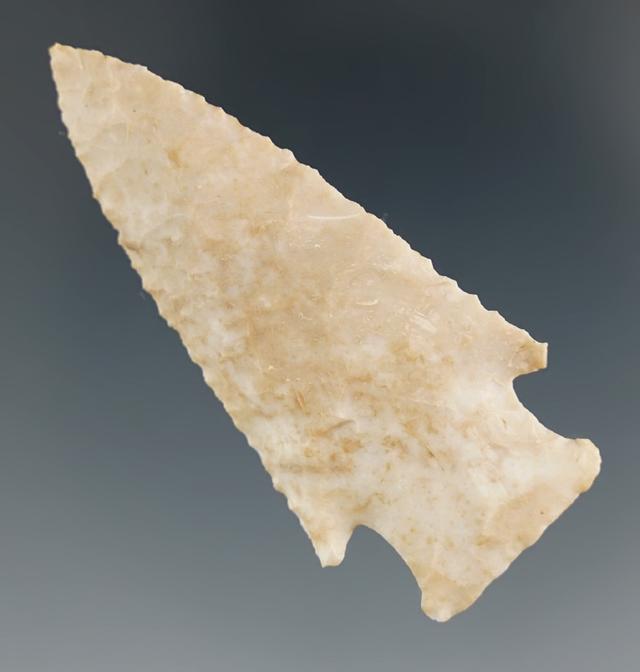 2 1/8" Hardin found in Kentucky, made from well patinated Chert.