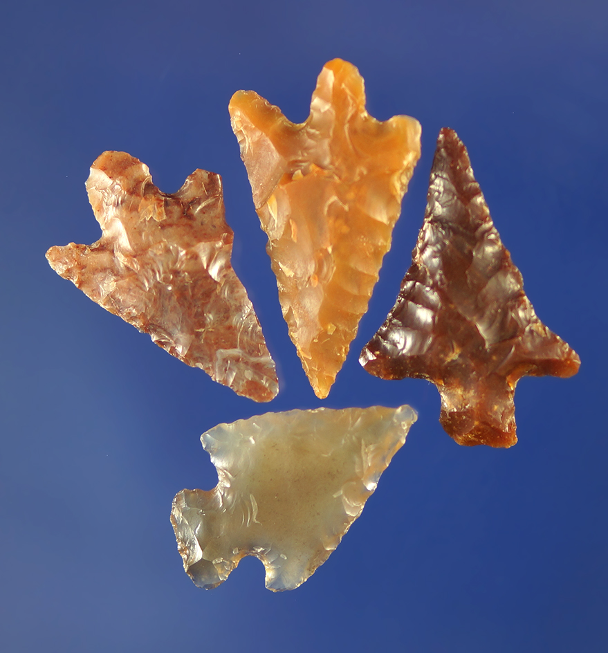 Set of four Gempoints made from attractive material, largest is 1 1/16".    Columbia River.