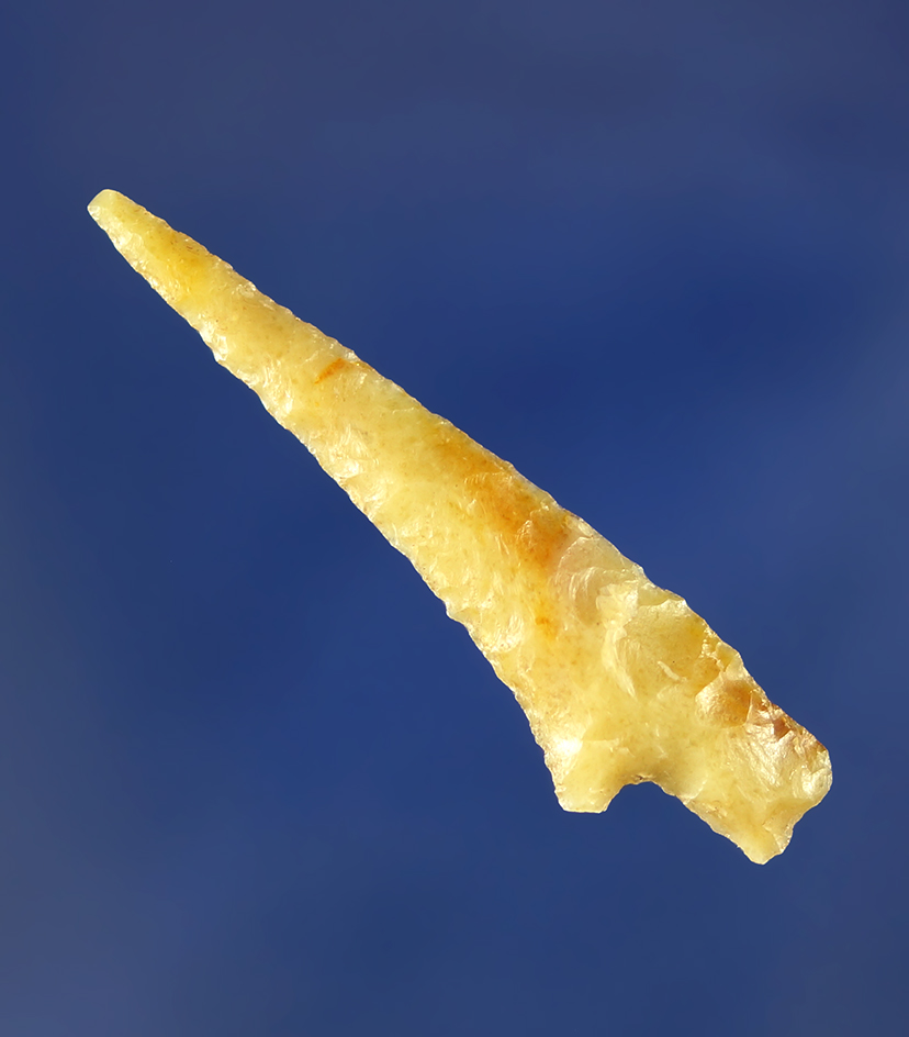 Very unique anciently salvaged 1 7/8" yellow and red chalcedony Rabbit  Island. Columbia River.