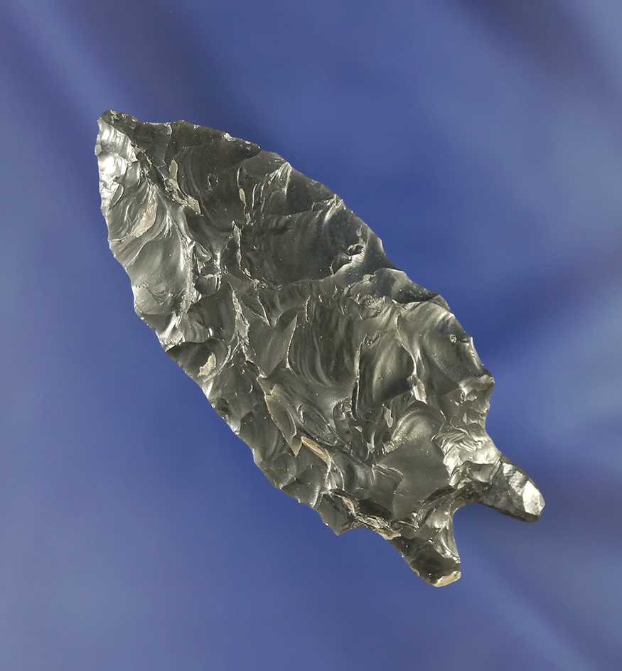 2 1/2" obsidian Pinto Basin found by Syl Egan in Oregon.