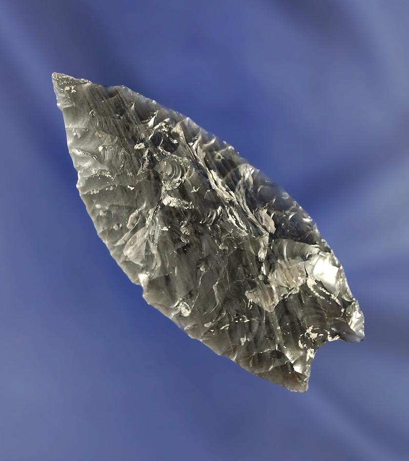 2 9/16" Humboldt made from obsidian found in Warner Valley, Oregon.  Rogers COA.