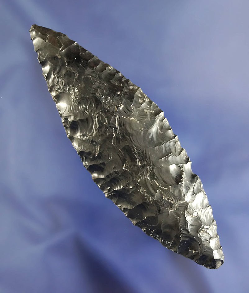 Large 4 5/8" Bi-pointed Obsidian Knife found in Oregon.