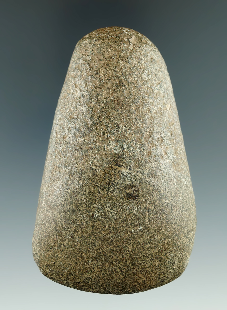 3 3/16" Well polished Hardstone Celt found in Medina Co., Ohio from the Broadsword collection.