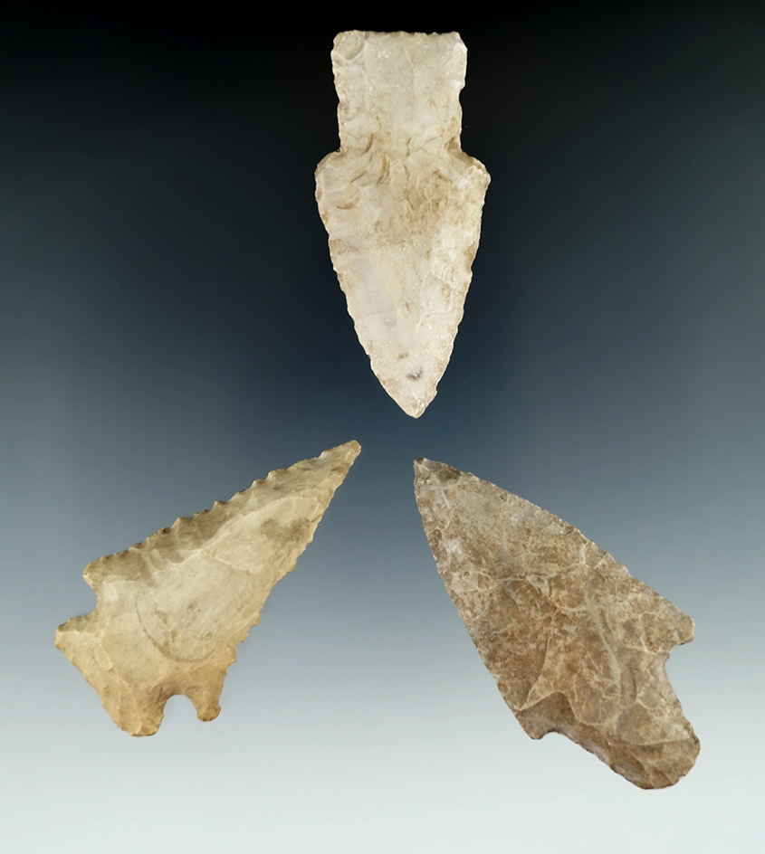 Set of three Knives found in Missouri, largest is 2 5/8".