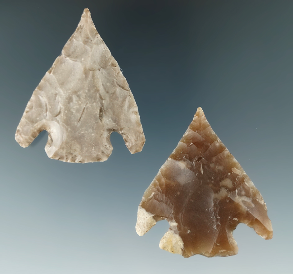Pair of well styled Castroville points found in Texas, largest is 2".