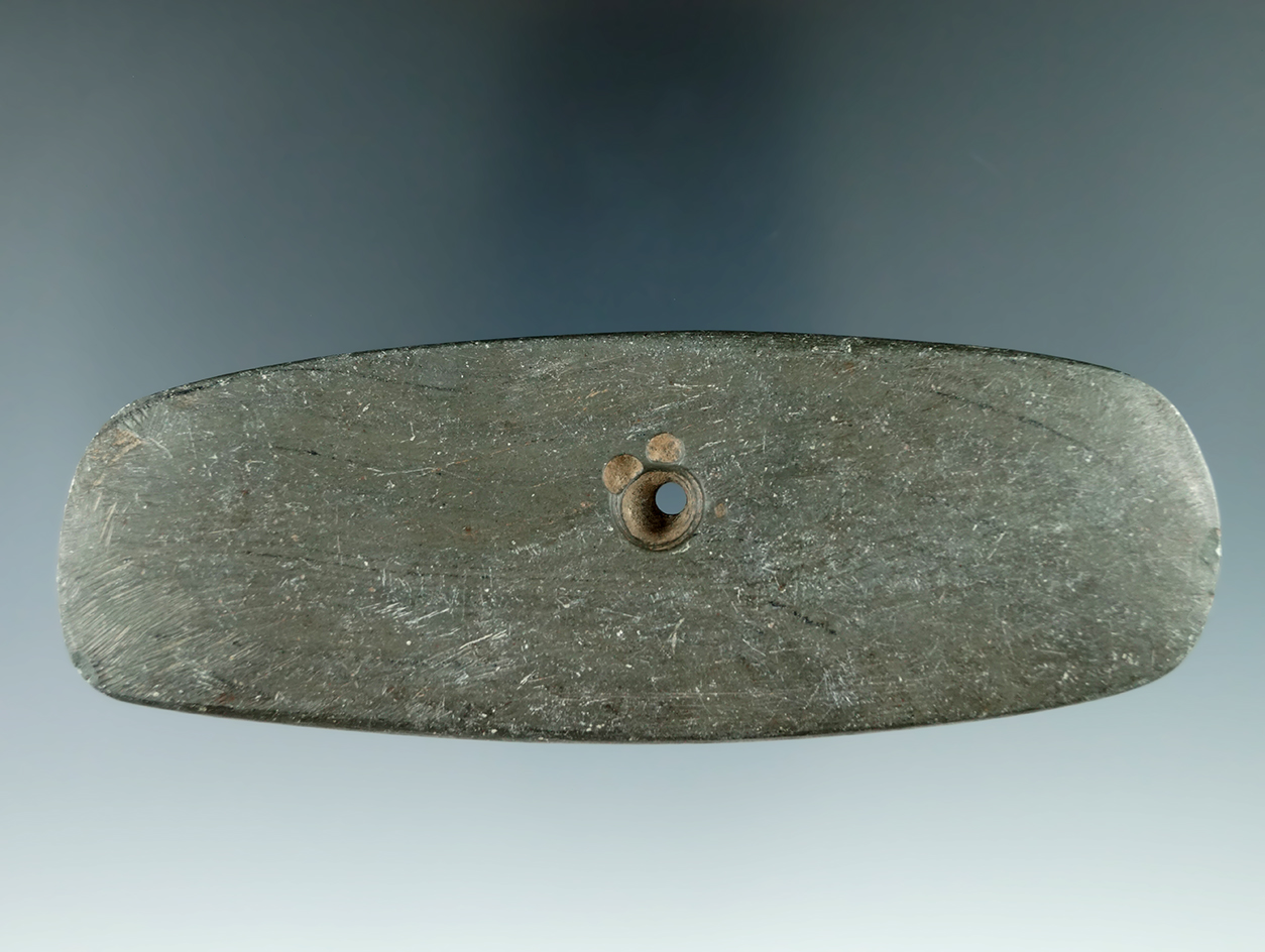 4 1/2" Slate Pendant found in Lucas Co., Ohio. Ex. Jim Gonyer.