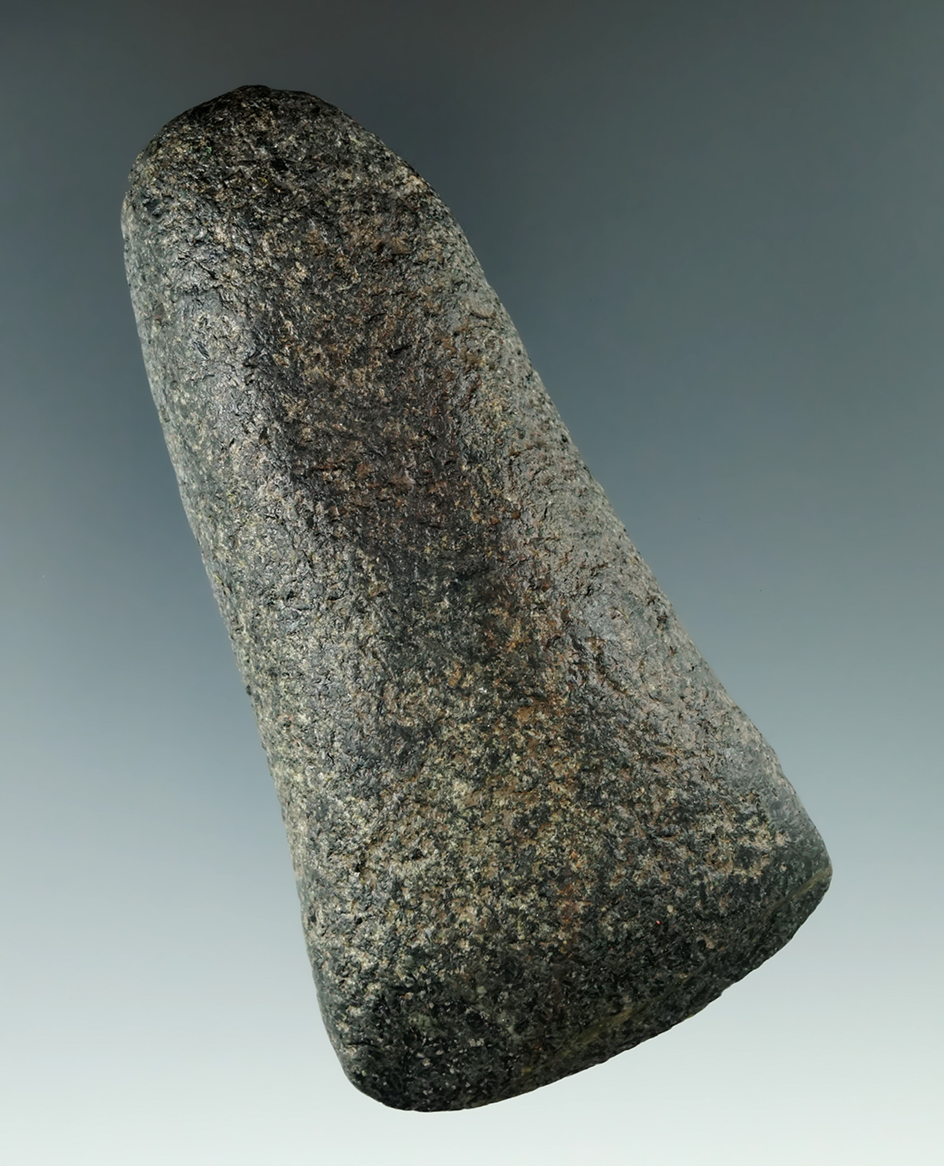 Very nice 4 1/4" Flared Bit Hardstone Celt - Montgomery Co., Ohio. Pictured Who's Who #1.