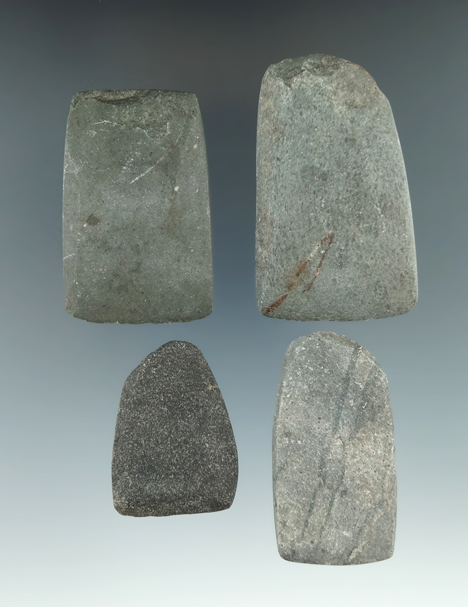 Set of four well polished Miniature Celts, largest is 2 5/16".