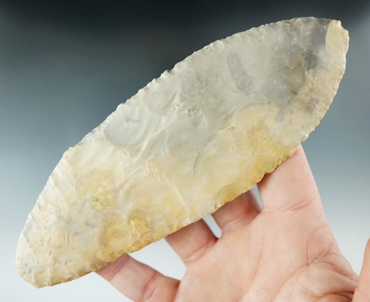 6" Archaic Knife w/ nice flaking. Found in McLennan Co., Texas. Rogers COA.