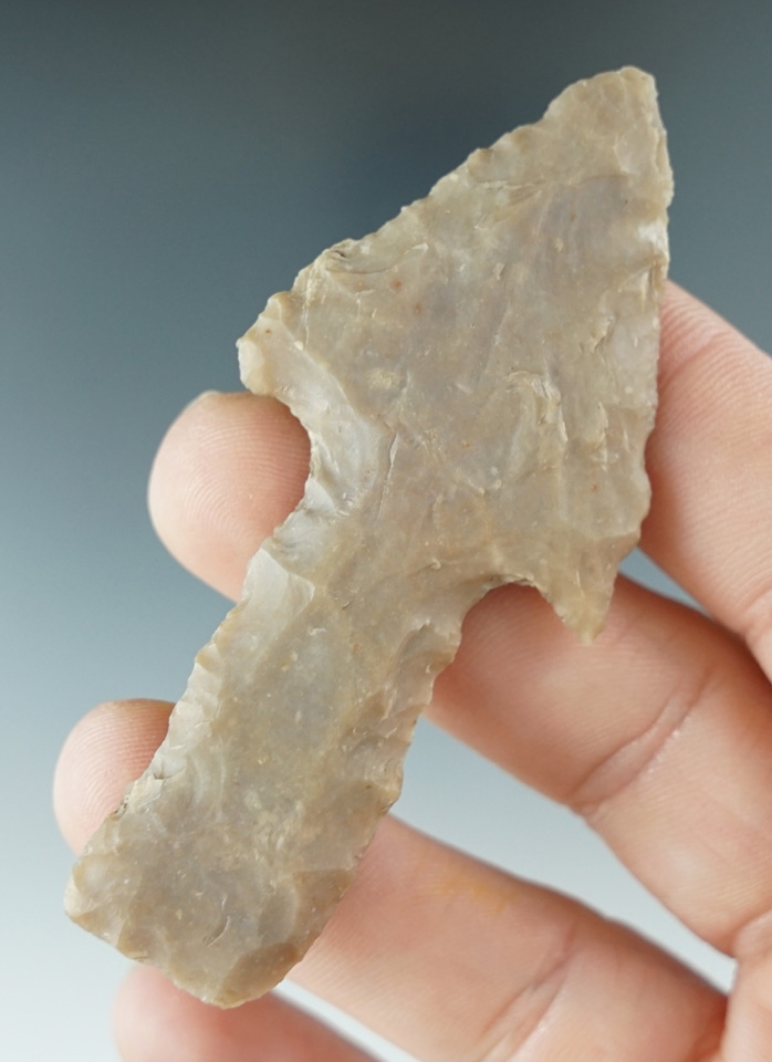 2 15/16" Eccentric Stemmed Point found in Travis Co., Texas.  Rogers COA.