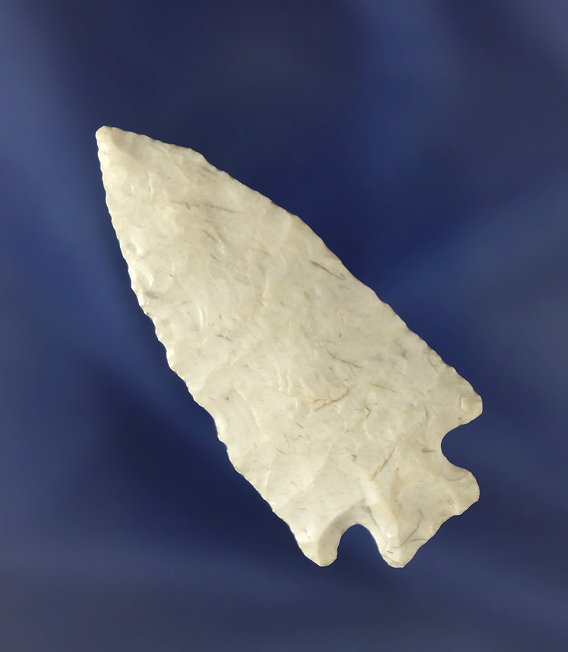 Excellent flaking on this 2 1/16" Apple Creek point - Livingston Co.,  Missouri. Bennett COA.