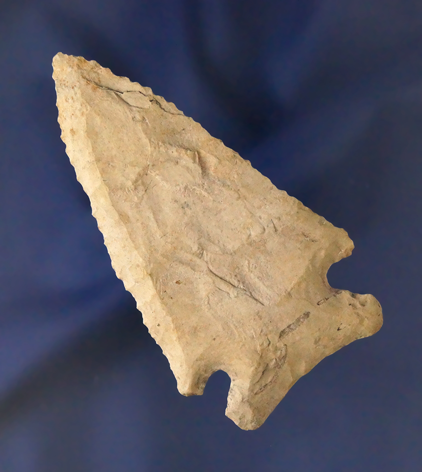 3" Archaic Thebes bevel found in Butler Co.,  Ohio.  Dickey COA.