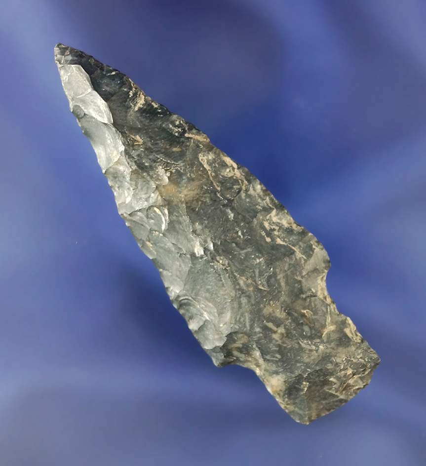 2 3/4" Coshocton Flint Stemmed Dart point found in Ohio.