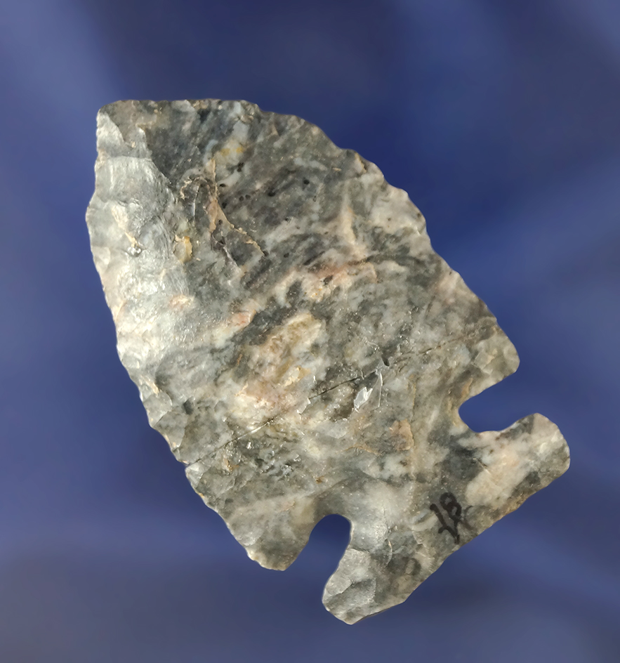 Broken and glued but still a very nice relic! 2 1/4" Big Sandy - Coshocton Flint - Ohio.