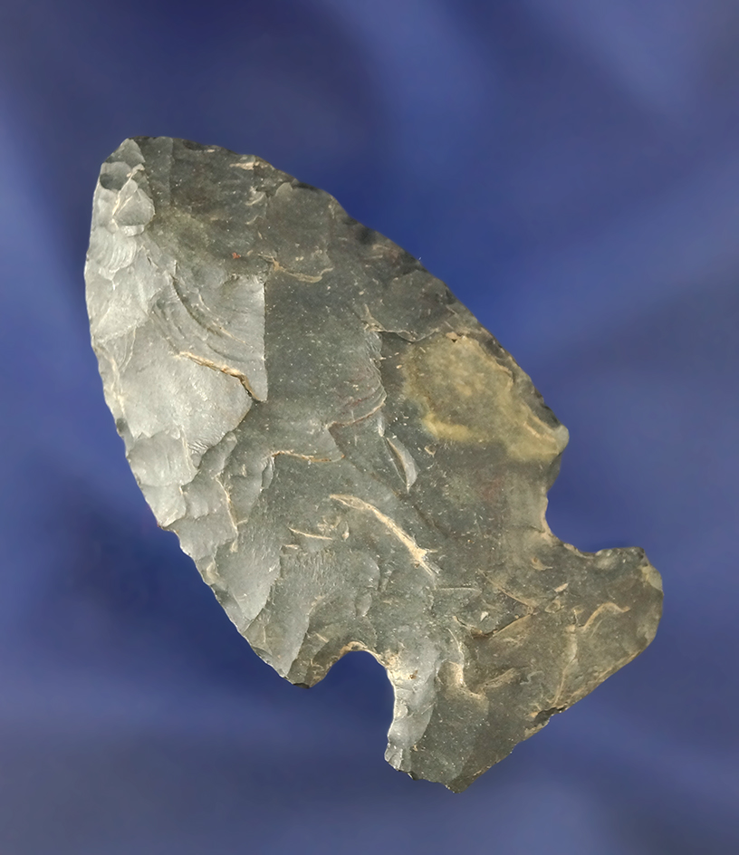 2 5/16" Coshocton Flint Big Sandy found near Kirksville, Ohio. Ex. Jon Dickinson collection.
