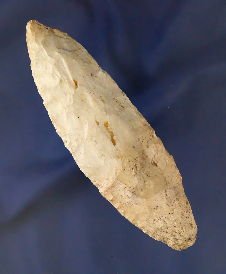 4 3/8" Adena found in Lincoln Co.,  Missouri with nicely ground lower edges & heavy patination.
