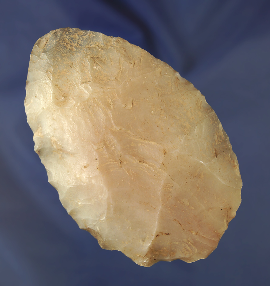 4 11/16" heavily patinated novaculite Blade found in Monroe Co.,  Missouri. Ex. Aaron Kilander.