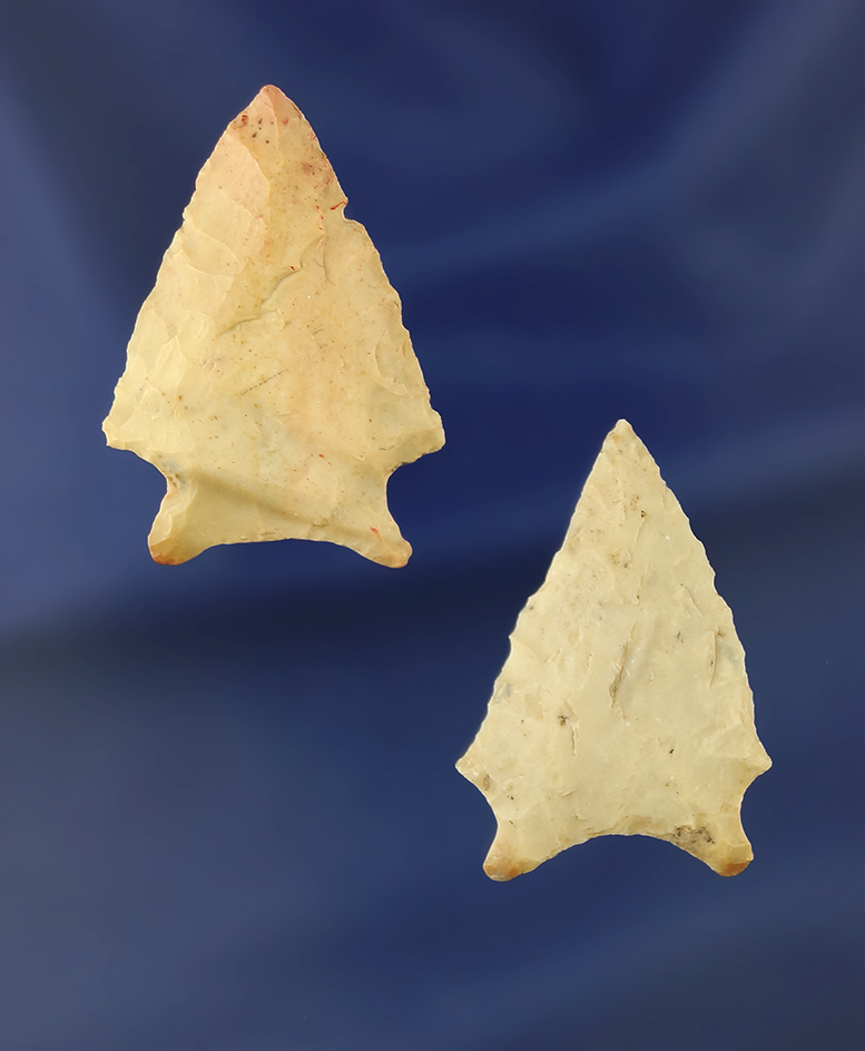 Pair of well made Hardaway points from the southern U.S. largest is 1 7/16".