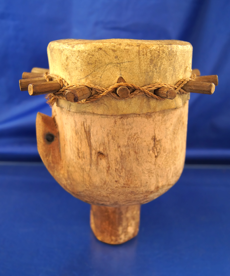 Wood and leather Iroquois Drum.