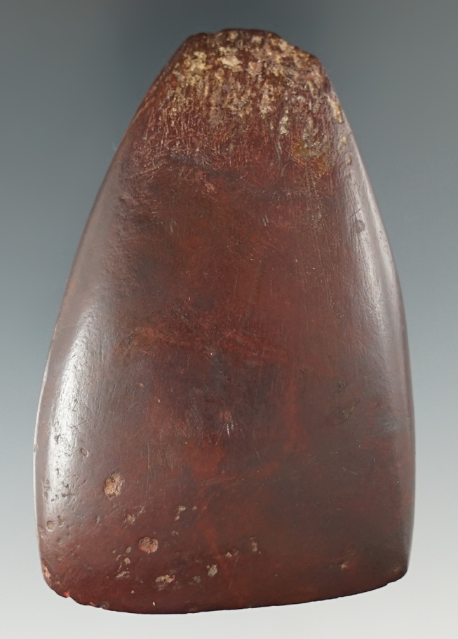 3 1/8" x 2" Highly polished Hematite Celt with fine sharp bit. Found in Ross Co., Ohio.