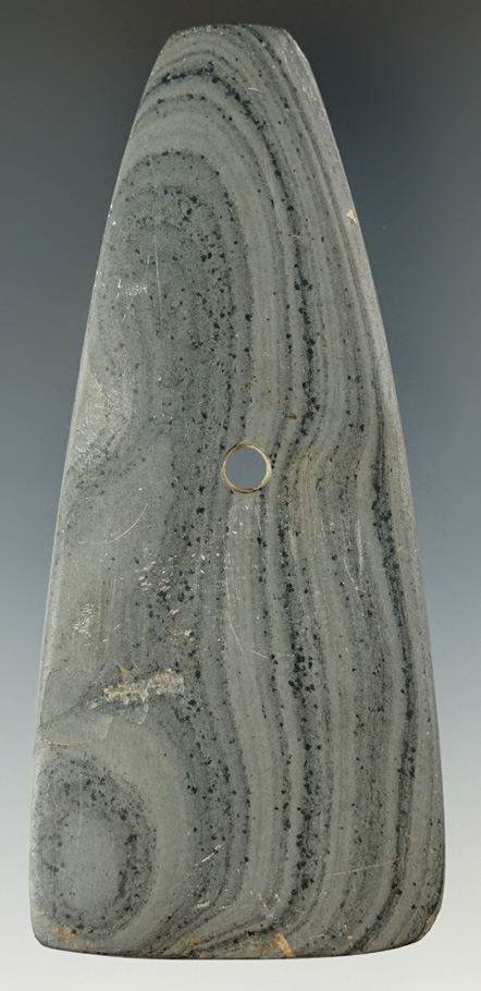 3 1/2" x 1 5/8" Trapezoidal Pendant found in Auglaize Co., Ohio.