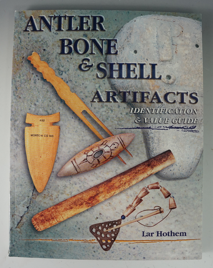 Softcover book in like new condition "Antler bone and shell artifacts" by Lar Hothem.