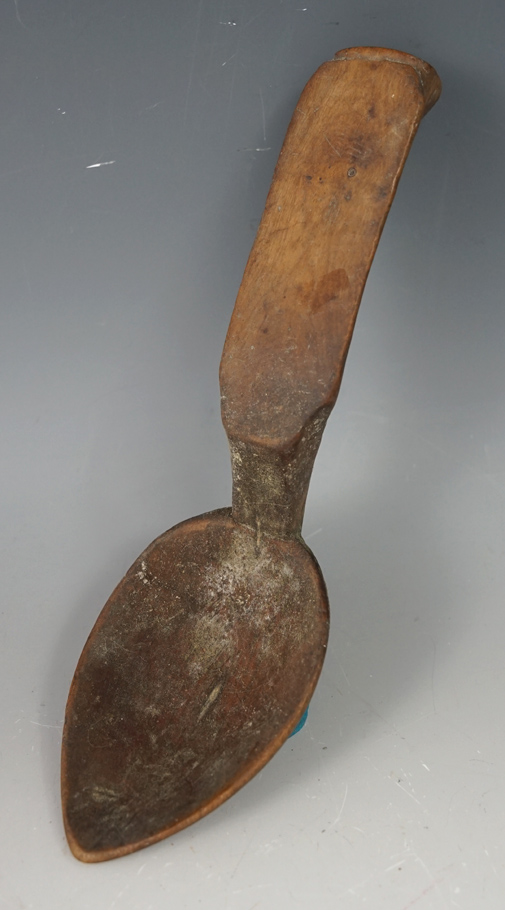 8 3/4" Vintage hand carved Wooden Spoon from New York in nice condition.