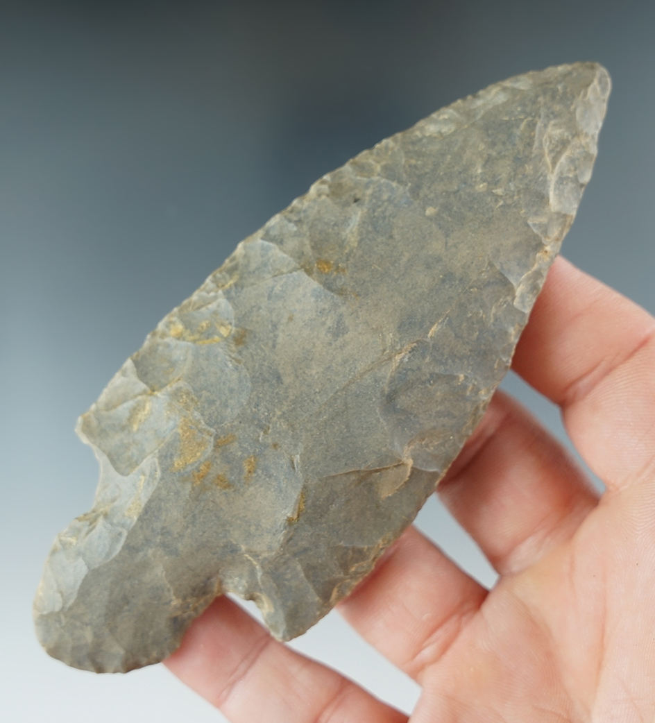 4 9/16" Well patinated Adena found in Gamble Co., Kentucky. Ex. Mac Cambel. Ex. Eric Wagner.