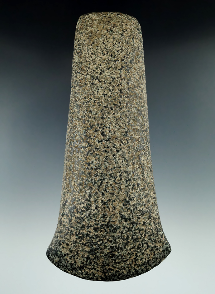 Pictured! Exceptional  and large 7 3/8" Flared Bit Celt in perfect condition found in Union Co., Ohi