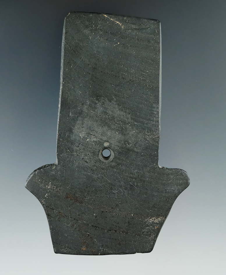 3 3/4" Hopewell Shovel Pendant made from Banded Slate, found near Ravenna, Portage Co., Ohio. Pictur