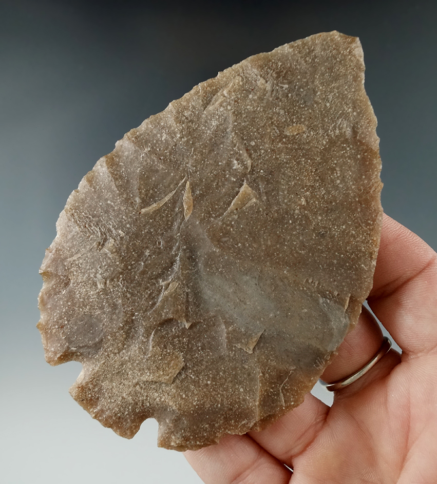 4" Archaic Base Tang Knife - Kendall Co., Texas that is exceptionally thin and very well flaked. COA