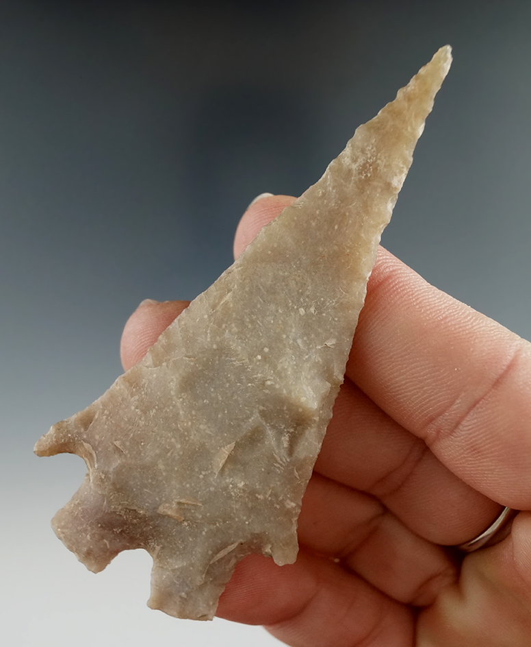 Excellent style on this 3 1/4" Montell point found in Central Texas. Comes with a Rogers COA.