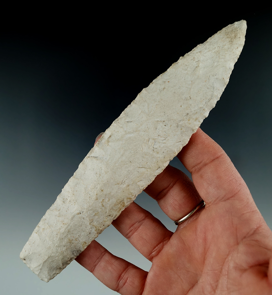 Large and nice! 6 1/8" well styled and nicely flaked Sedalia found in Lafayette Co., Missouri. COA.