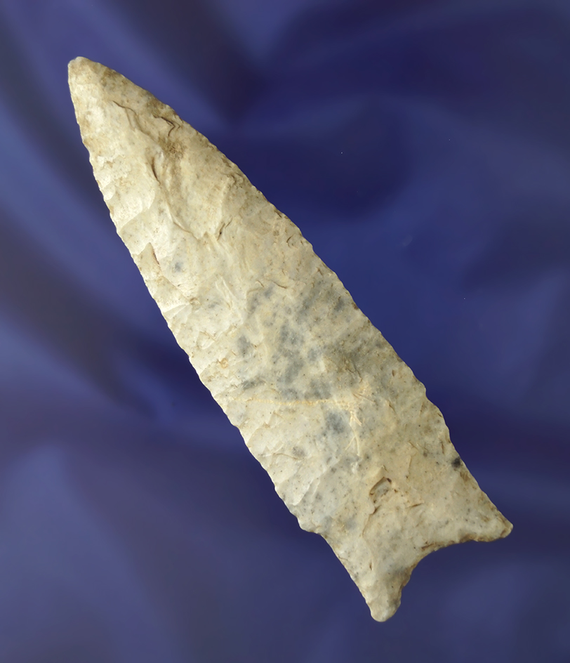 Nice! 4" well flaked Holland made from attractive, nicely patinated mottled Flint - Missouri.